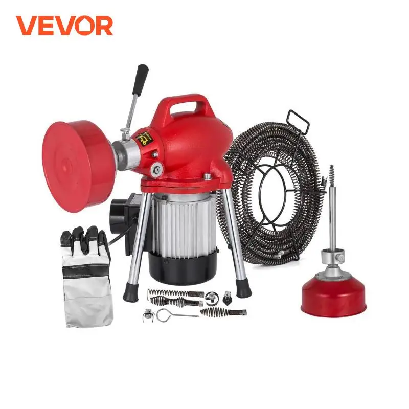 

VEVOR Automatic Dredge Machine Pipe Drain Cleaning 250/400/500W Tube Cleaner Blockage Unblocker Toilet Sewer Dredge Machine