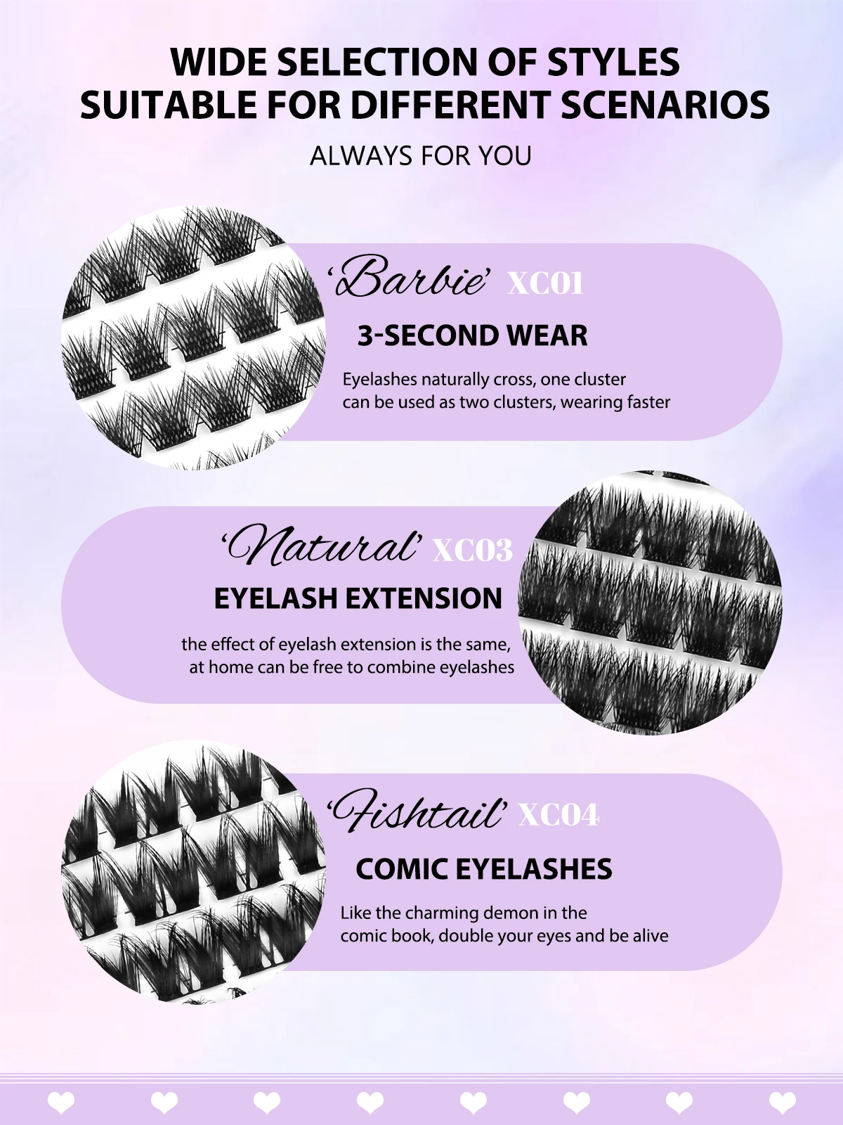 GROINNEYA DIY Wimpers Kit 10-16mm Volume Lash Clusters Kit Gemengde Lade Piekerige Individuele Wimpers met Lash Bond Wimper Extensions