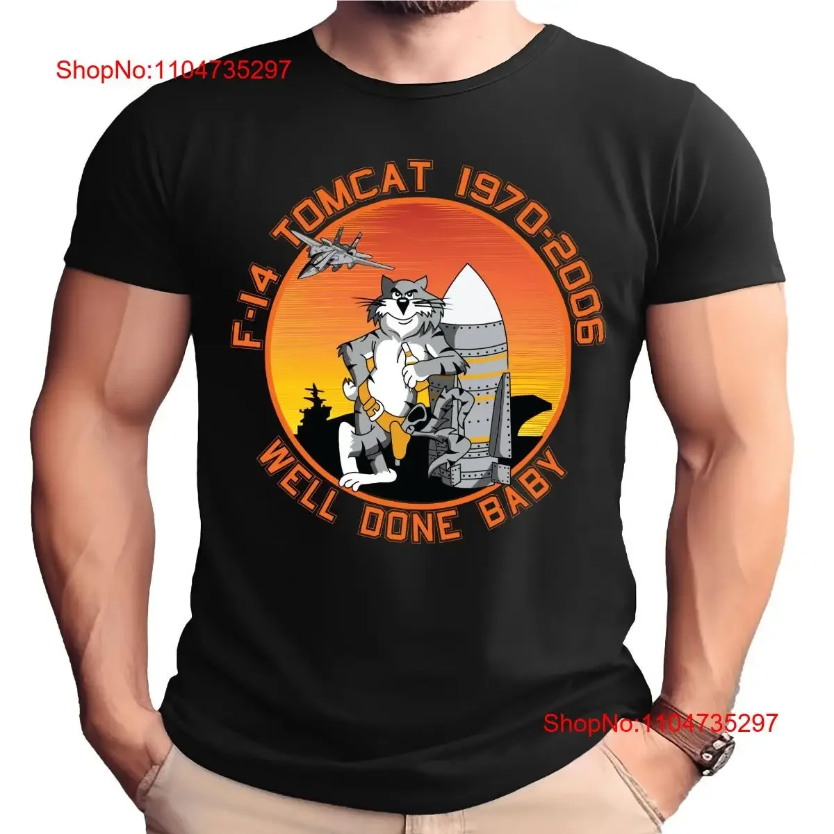 F 14 Tomcat Well Made Baby 1970 2006 camiseta para adultos vintage lavada homme ropa de calle elegante moda Casual estirada suave