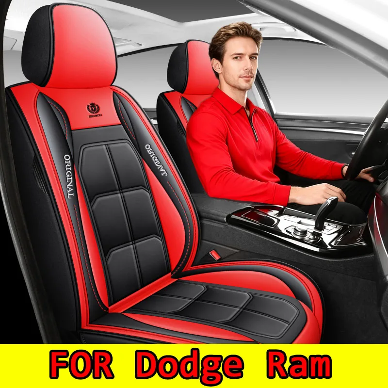 

FOR Dodge Ram CAR PASS PU Leather Car Seat Covers & Car Floor Mats,Universal Fit for SUV Sedan Truck, Airbag Compatible