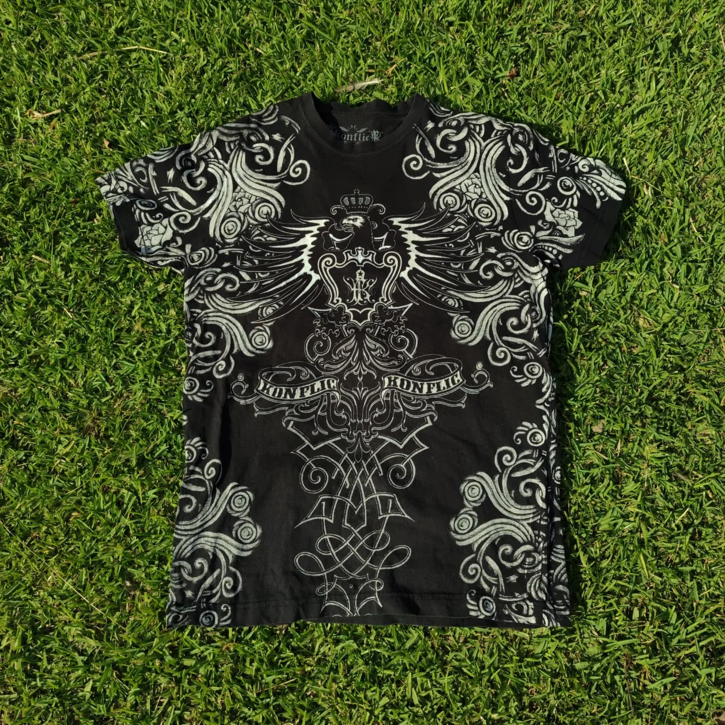 Exclusive Y2K Retro Branch Texture Full Coverage Print Large Pattern Graphic T Shirt Unisex Men Women Streetwear Fashion