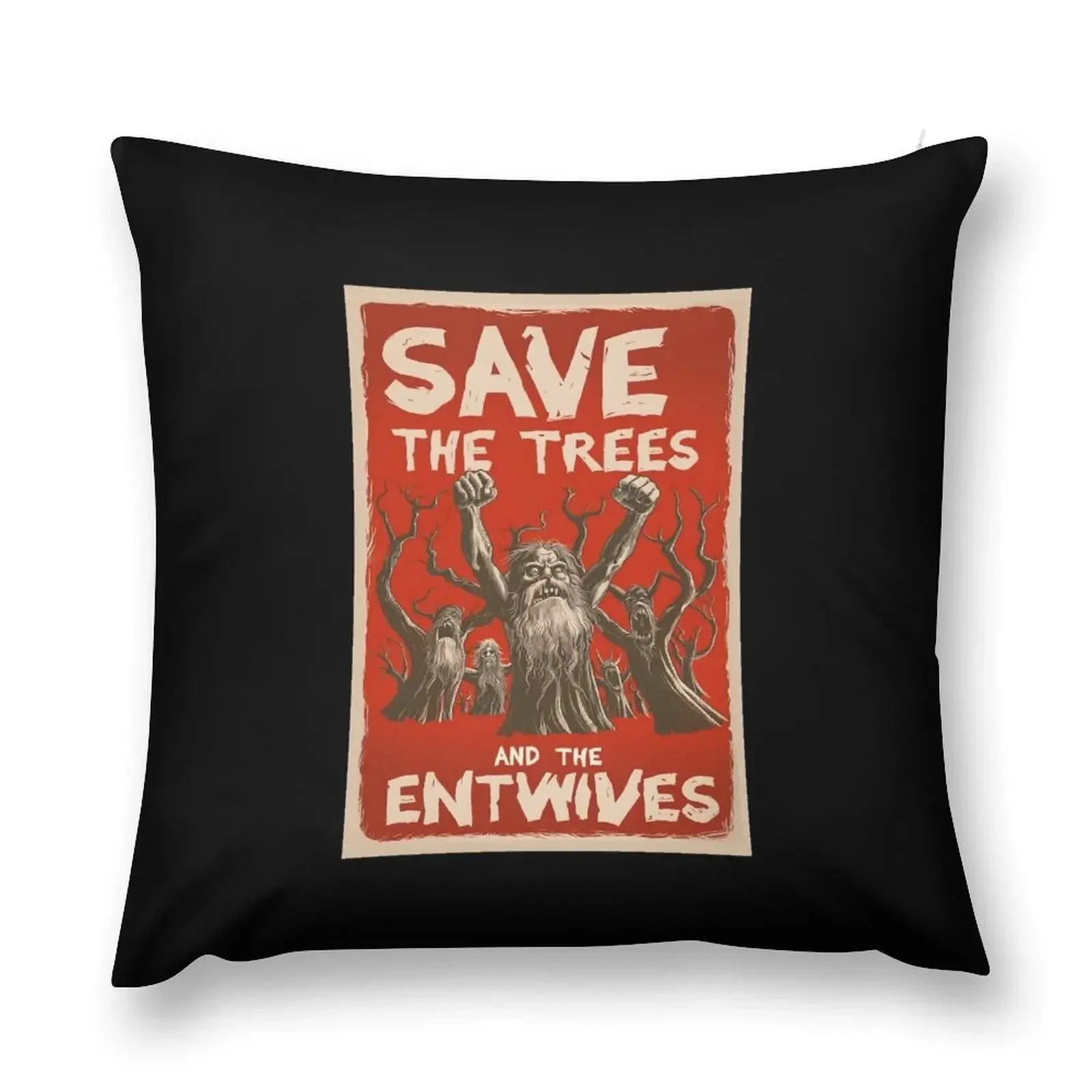 Save the Trees and the Entwives - Vintage - Fantasy Throw Pillow Pillowcases Bed Cushions Cushions pillow