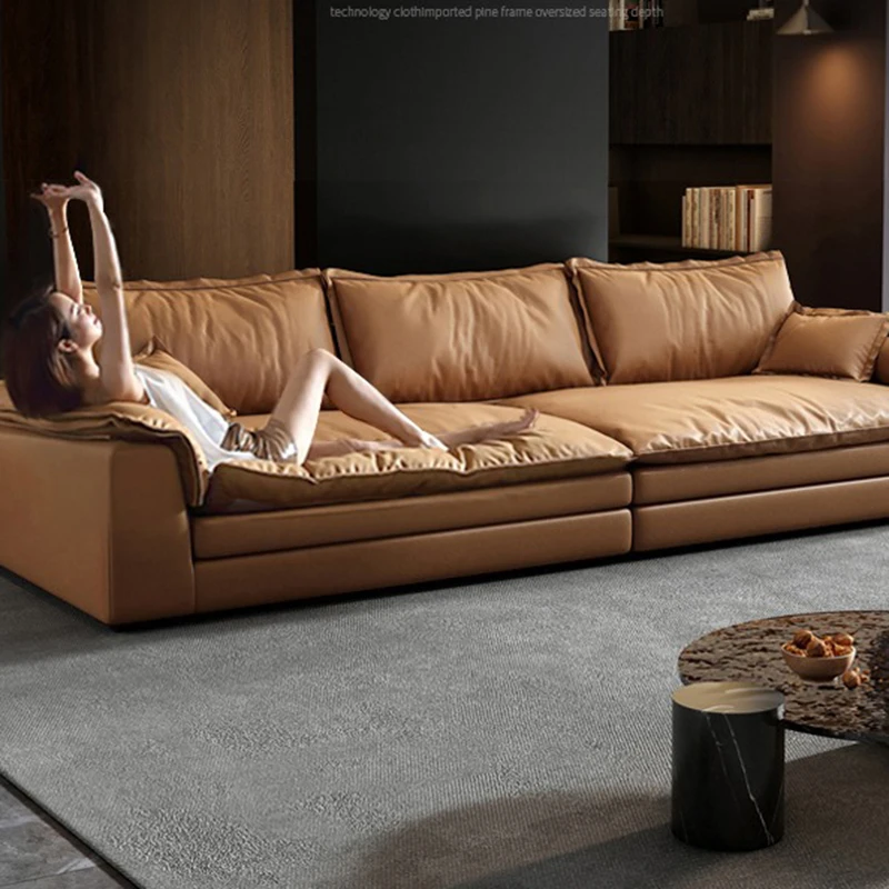 Lounge Leather Floor Sofa Nordic Love Seat Luxury Modern Couch Sofa Lazy Vintage Sofa Para Habitacion Luxury Bedroom Furniture