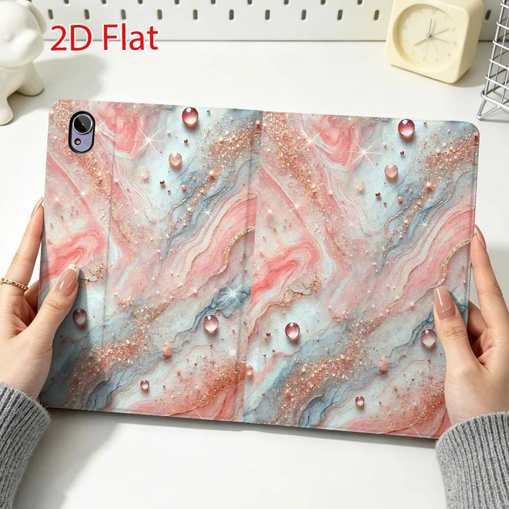 Pink Agate Gold Crystal Pattern For Huawei MediaPad MatePad Honor Pro V6 9 V8 X9 12 X 13.3 SE 11 11.5 Inch Tablet Case Popular