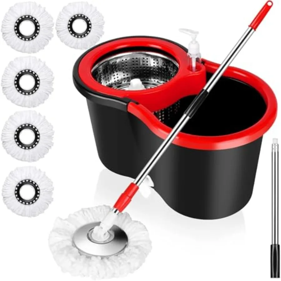 

Spin Mop and Bucket Set with 2 Microfiber Mop Heads