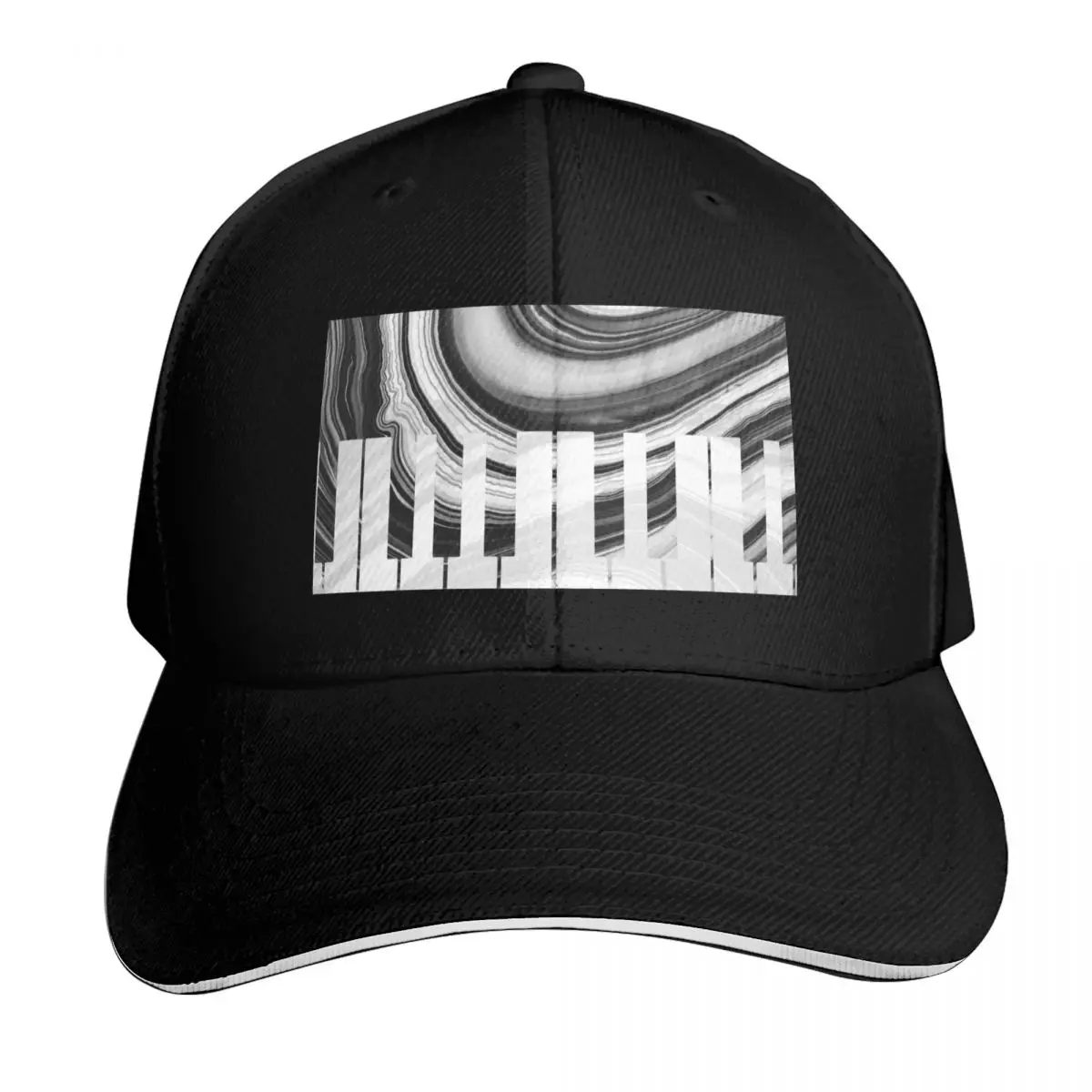 Marbled Music Art - Piano Keys - Sharon Cummings Baseball Cap Men Women Casual Summer Sport Sun Cap