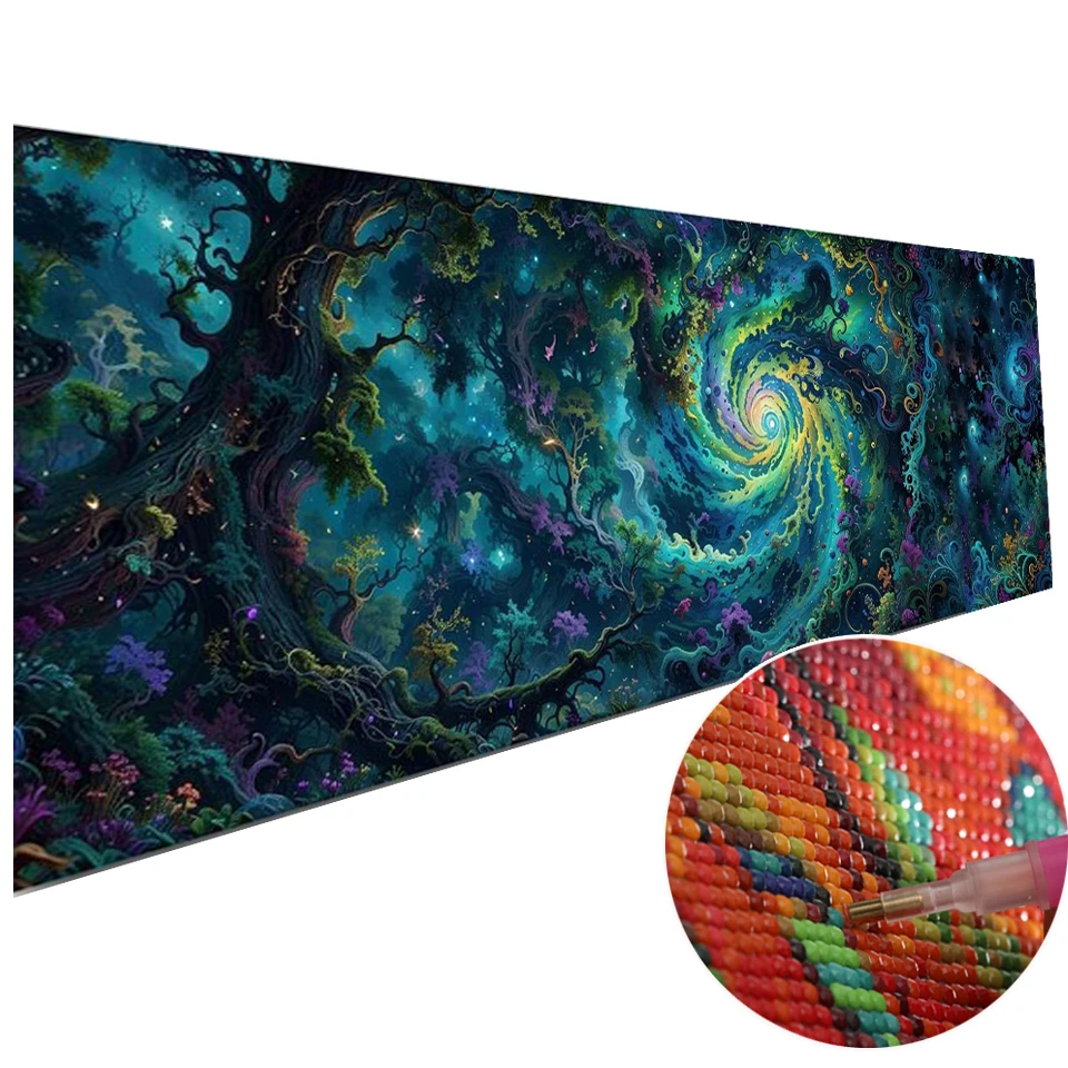 Blue Psychedelic Swirl DIY Mosaic Diamond Painting Large Size For Home Decor Full  Embroidery Cross Stitch Kits Crafts New 2024