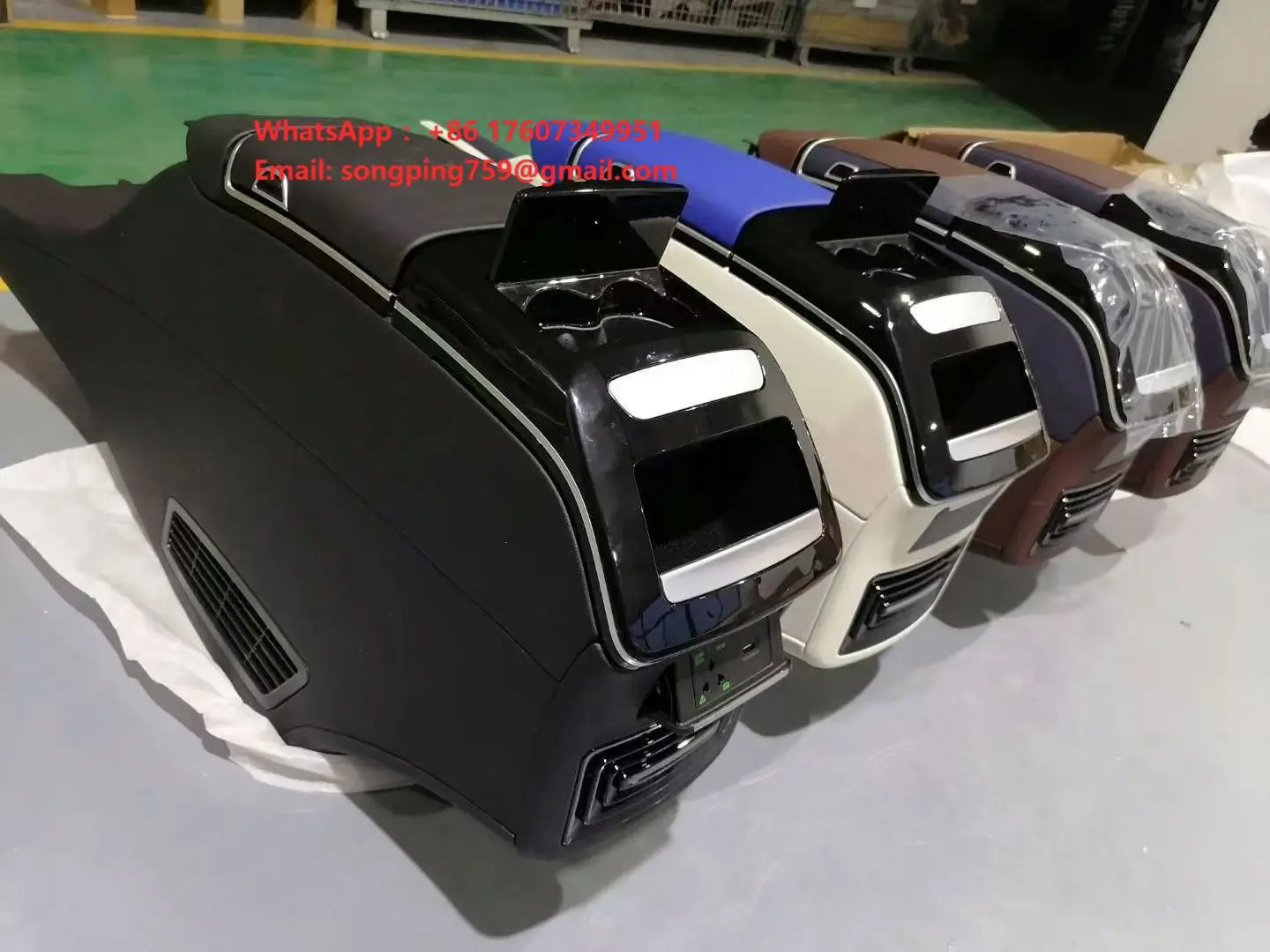 Dingkong for Mercedes-Benz Vito W447 Luxury Center Console Armrest Box Dark Brown Leather USB Charger Air Vent | OEM
