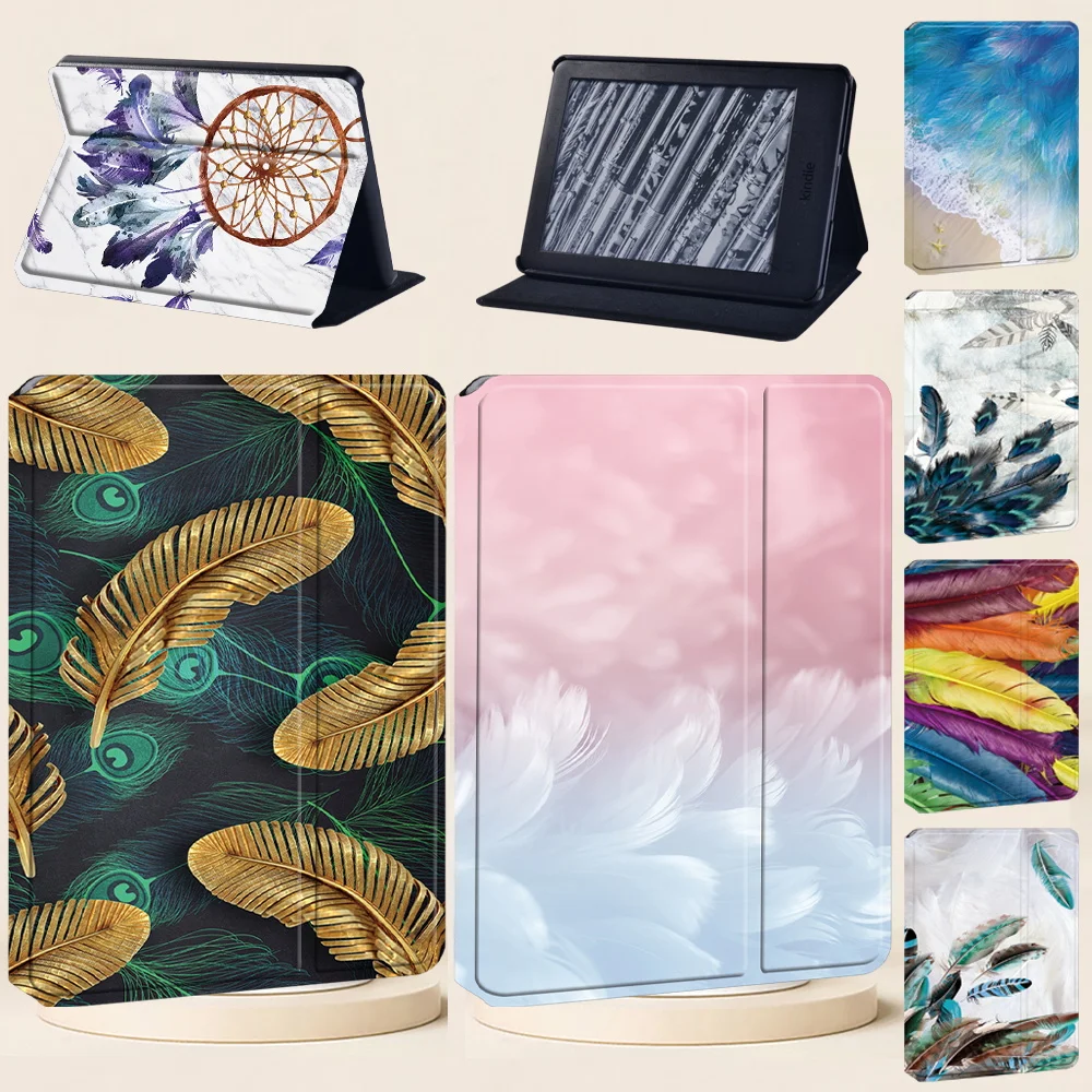 

Tablet Case for Paperwhite 5(11th Gen)/Kindle 10th /Kindle 8th Gen/Paperwhite 4 /Paperwhite 1 2 3 Ultra Thin Feather Print Cover