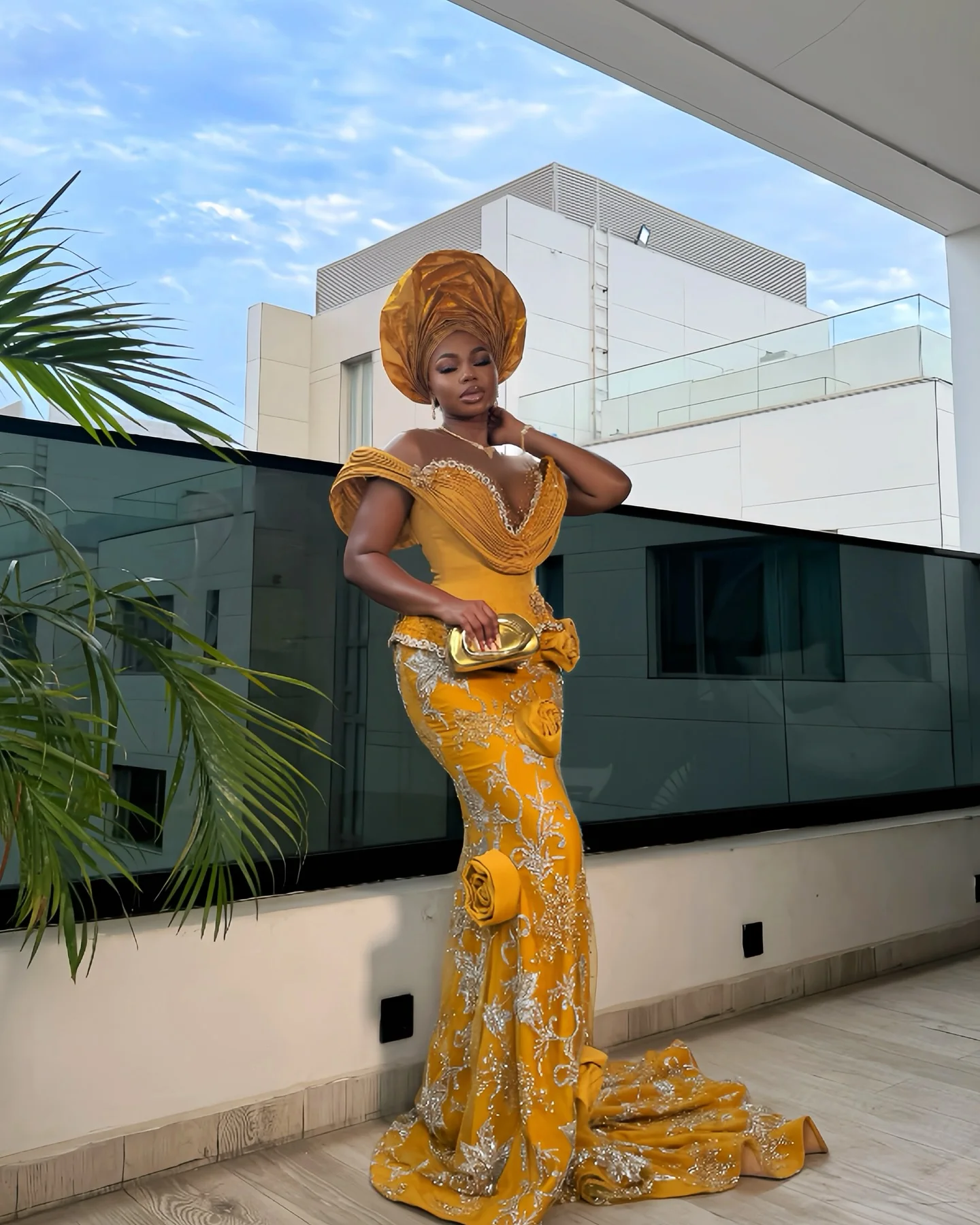 النيجيري الذهب فساتين السهرة الفاخرة بريق مطرز الدانتيل فستان الزفاف الأفريقي فستان الزفاف الاستقبال 3D زهرة فساتين عيد ميلاد