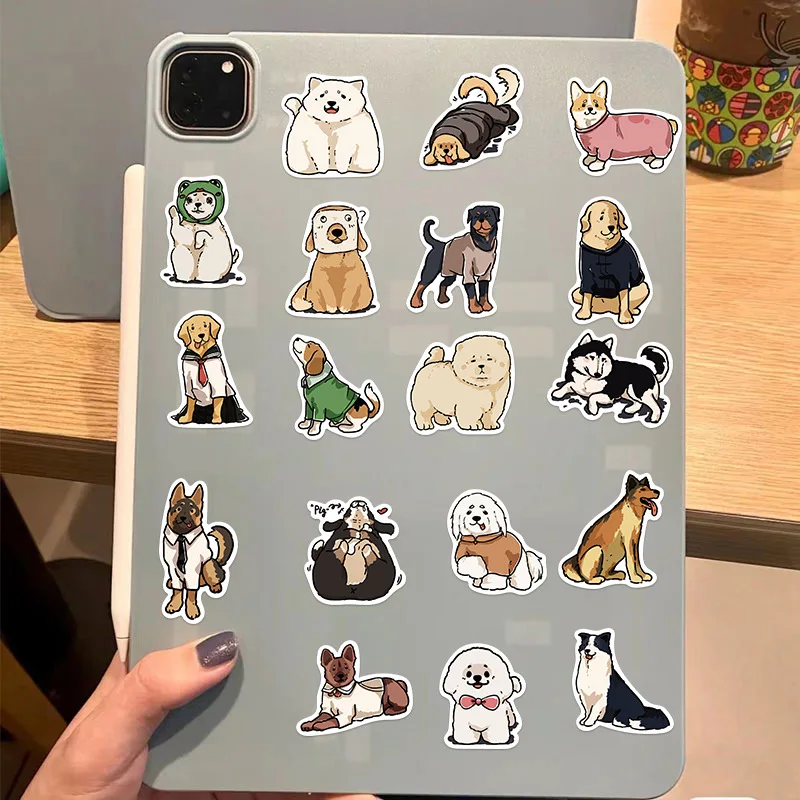 50pcs Cute Dog Stickers for Water Bottle, Funny Dog Stickers Animal Hand-Drawn Stickers for Laptop Scrapbook Skateboard phone