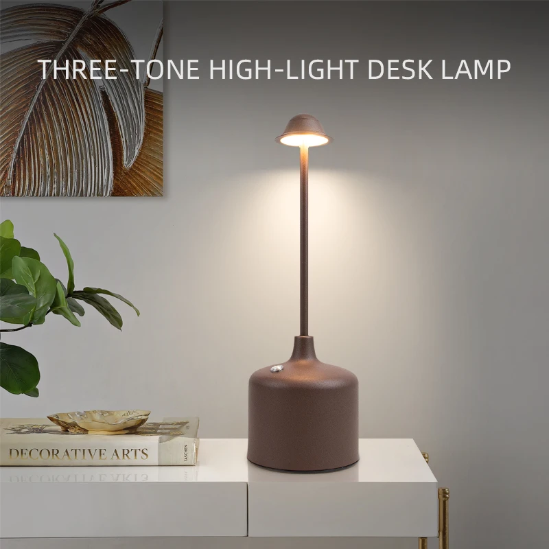 Led Cordless Battery Desk Lamp, Dimmable Touch Desk Lamp, Usb-C Charging, 3 Colors, Adjustable Brightness, Modern Style Led Lamp, Outdoor Desk Lamp, Suitable for Restaurants, Hotels, Bedrooms, Bars, Indoor Bedside Lamp Decoration
