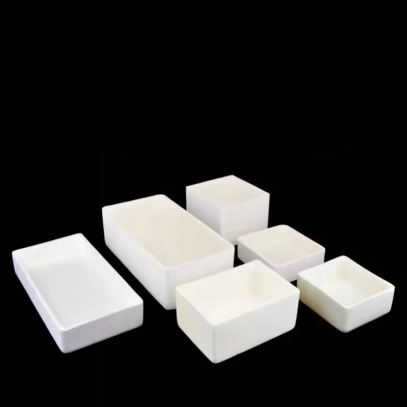 Corundum crucible ceramic boat 99% alumina combustion boat square perforated corundum boat experimental electric furnace tube fu