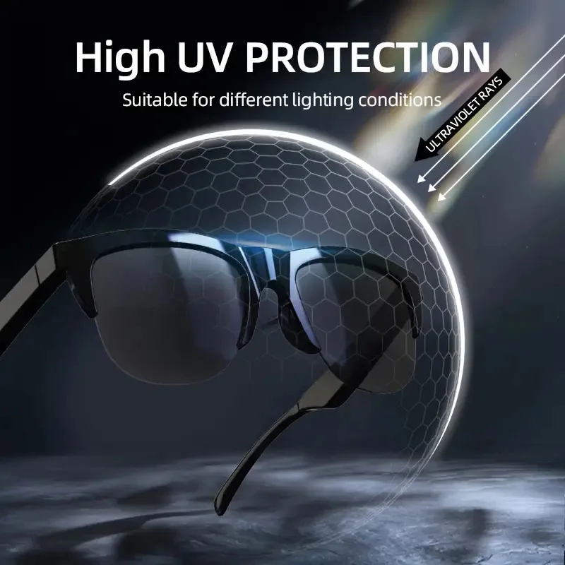 ใหม่แว่นตาสมาร์ท AI คํา Anti-UV BT Call หูฟังเพลงไฮไฟกีฬากลางแจ้งแฟชั่นแว่นตากันแดดเลนส์สําหรับผู้หญิงผู้ชายของขวัญ