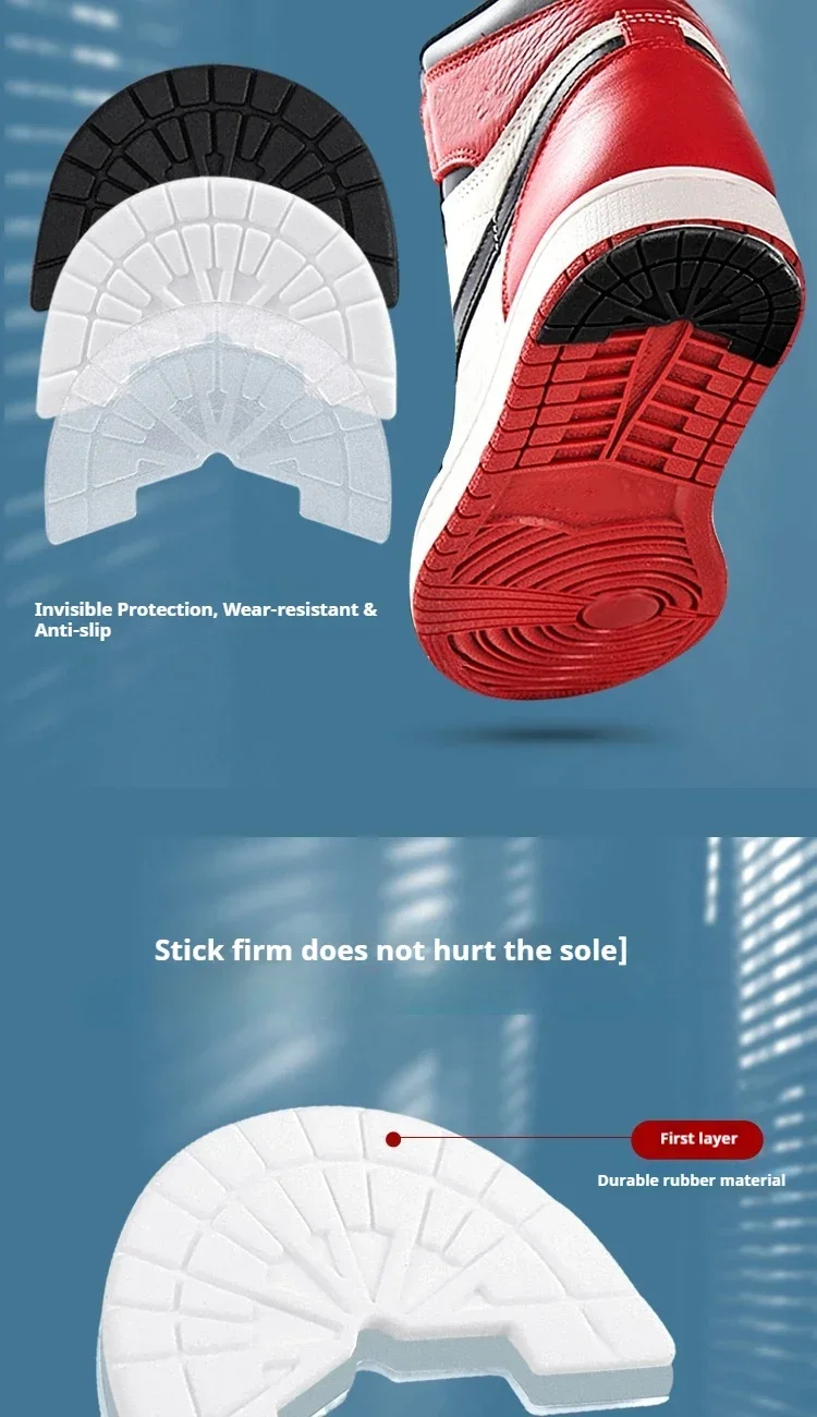 Gummi-Absatz-Reparatur-Pad für Schuhe, rutschfester, verschleißfester Absatz-Ersatzflicken, Schuhsohlen-Schutz für Stiefel und Lederschuhe – Detail 4