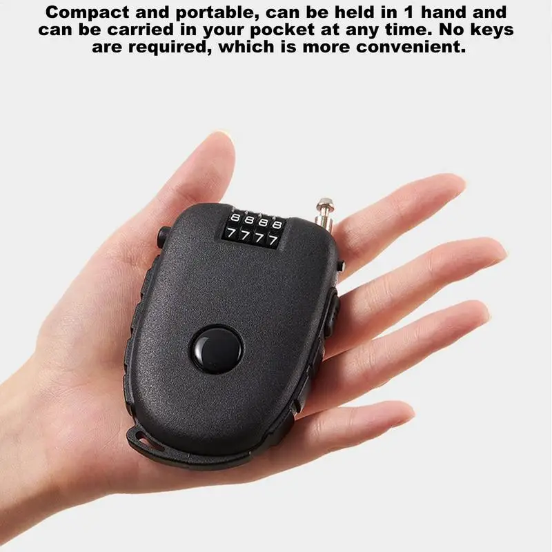 قفل كابل الأمتعة قفل برمز 4 أرقام قفل سلك مجمع للسفر الأمتعة حقيبة خوذة كلمة المرور قفل قابل للتغيير