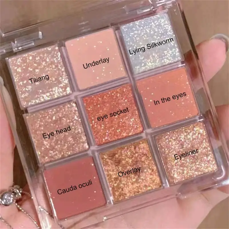 9 color Eyeshadow Palette Pearly Matte Glitter Eye Shadow Waterproof Lasting Shadows Korean Makeup Shiny Eye Shadow Eye Pigments