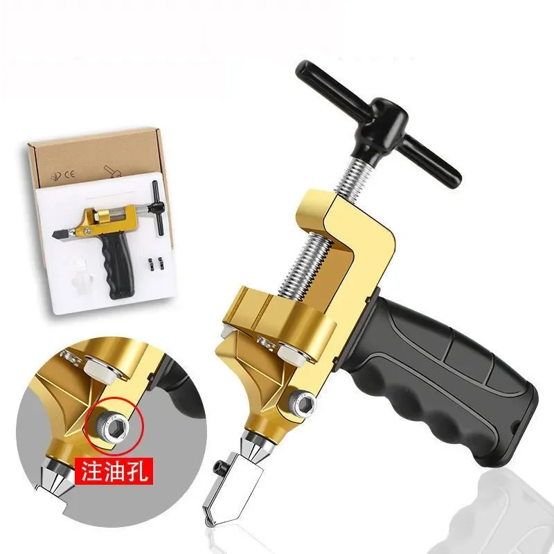 2 in 1 แก้วเครื่องตัดกระเบื้องเซรามิคเปิด Breaker คีมล้อกระเบื้องเพชร Roller ตัดคู่มือเพชรมีดเครื่องมือ