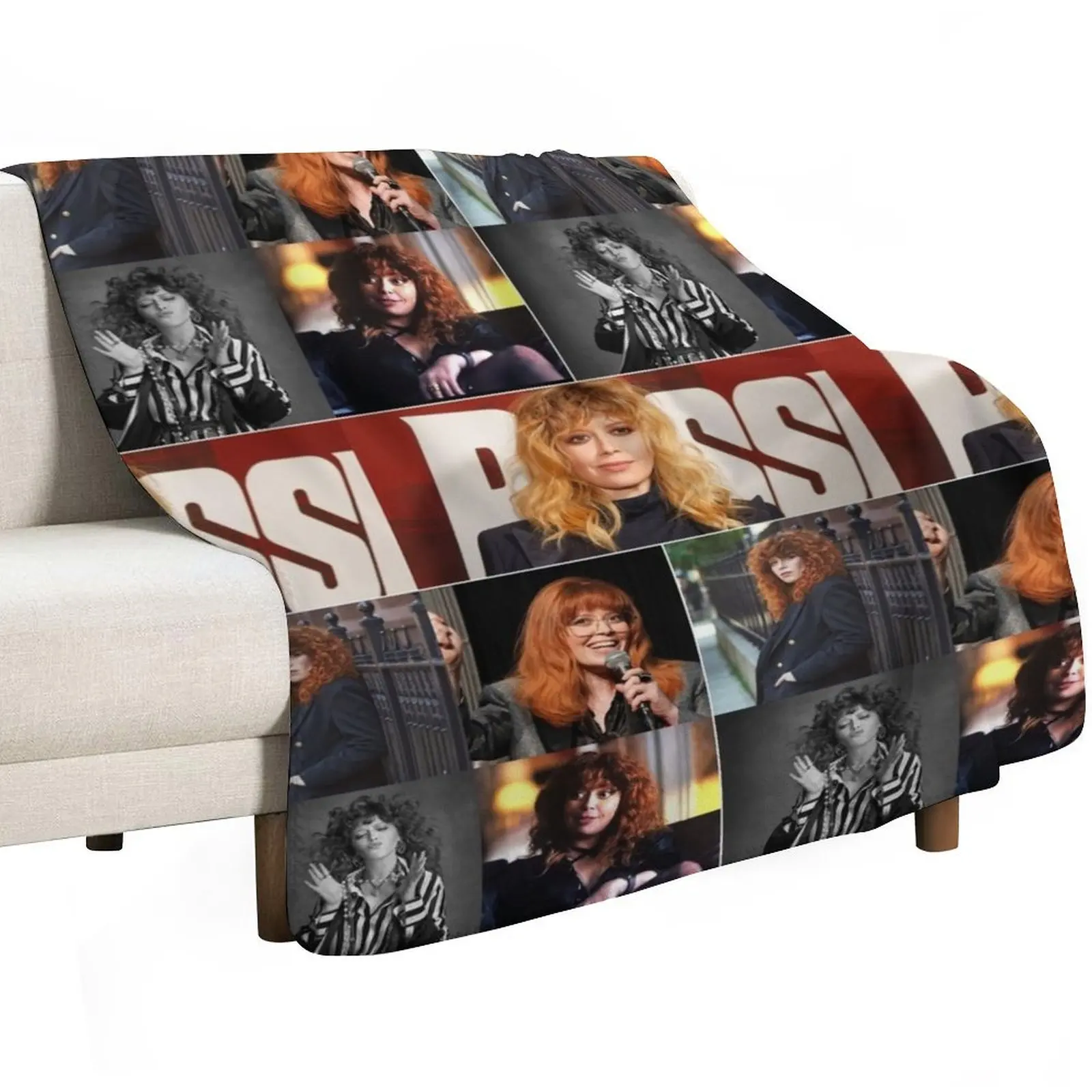 Natasha Lyonne American actress Beautiful Fan Made Aesthetic Collage - 1 Throw Blanket cosplay anime halloween Soft Big Blankets