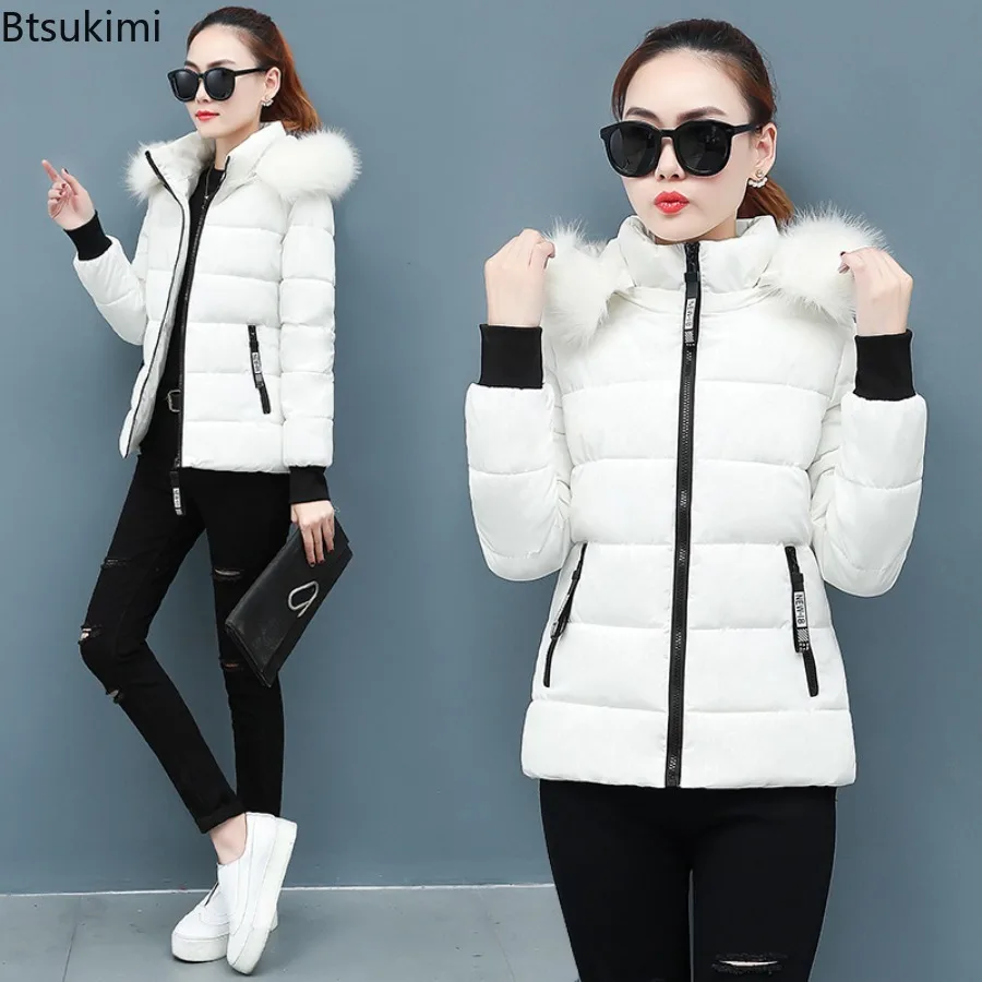 Women's Winter Parka Coat 2025 Korean Version Slim Fit Lady Cotton Padded Outerwear Temperament Casual Ladies Down Cotton Jacket