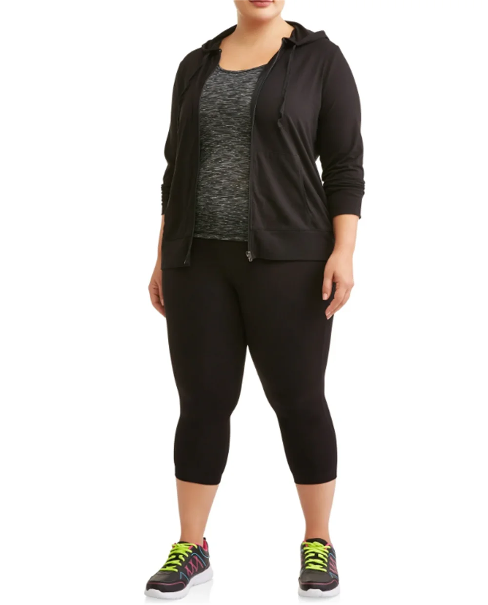 النساء Capris حجم كبير منحني اقتصاص طماق الترا تمتد أبيض أزرق أسود بسط العمل خارج اقتصاص يغطي الرجل 2X 3X 100 كجم 130 كجم