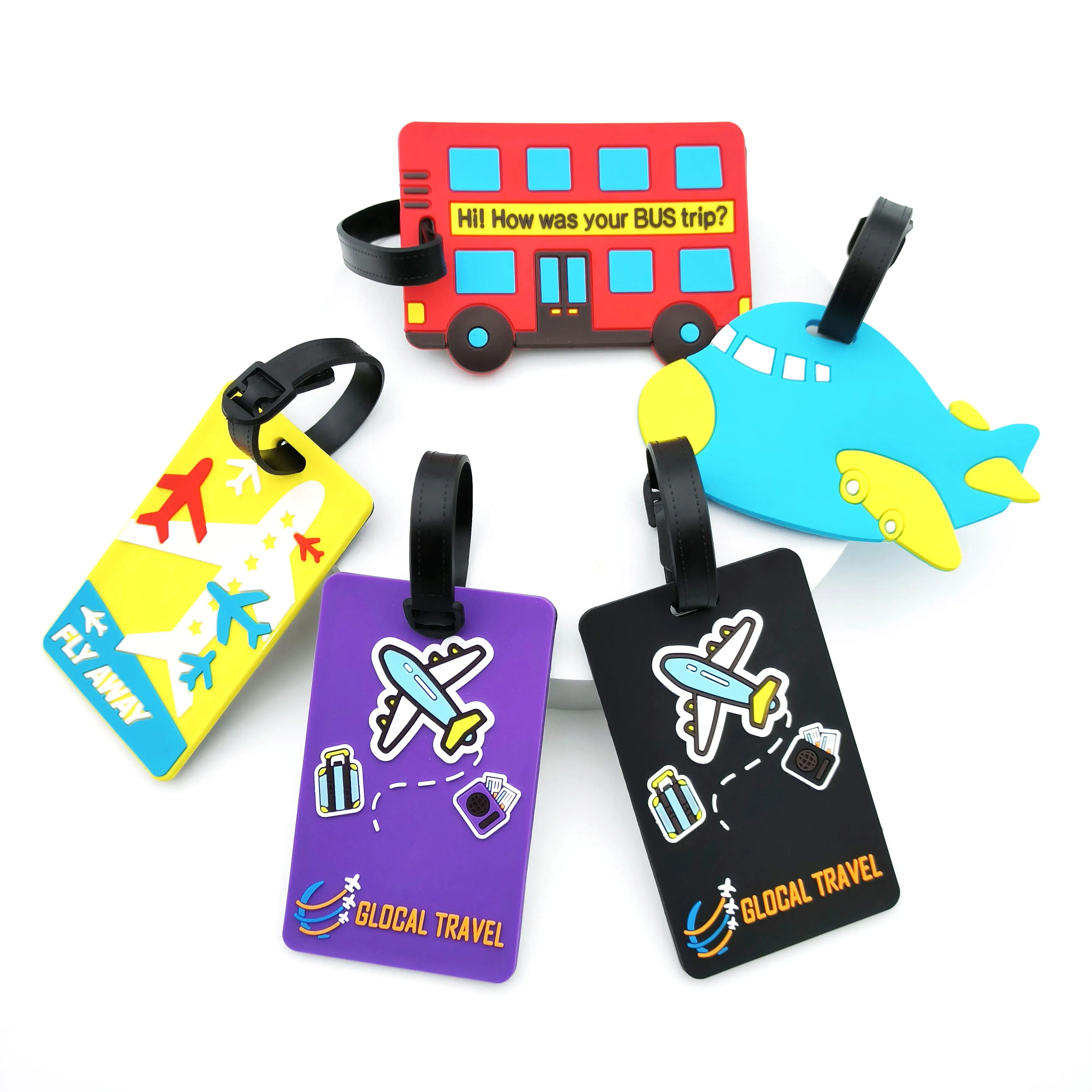 

1PCS Creative Aircraft Luggage Boarding Hanger Luggage Tag Station Airport Check in Trolley Box Items Loss Prevention Label