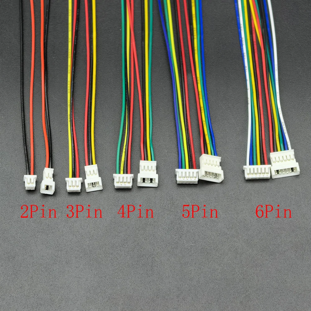 5 Pairs Mini JST 1.25mm Connector Pitch 1.25mm Male Plug Female Jack Socket MX1.25 2P/3/4/5/6 Pin Connectors with Wire Cable view 4