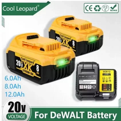 100% New type battery 12000mAh For Dewalt 20V  Power Tool Battery DCB206  DCB206  DCB205 DCB200 Battery