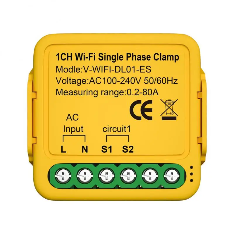 Tuya Smart Life WiFi Energy Meter 80A With Current Transformer Clamp KWh Power Monitor Electricity Statistics110V 230V 50/60Hz