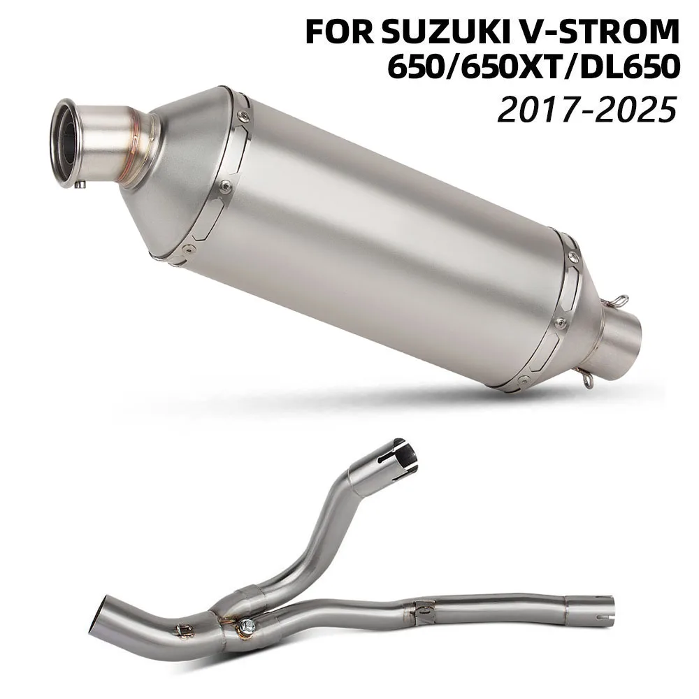 Motorcycle Exhaust Middle link pipe For Suzuki V-Strom 650/650XT DL650 2017-2025 Motobike Escape Raid Rally Muffler kit