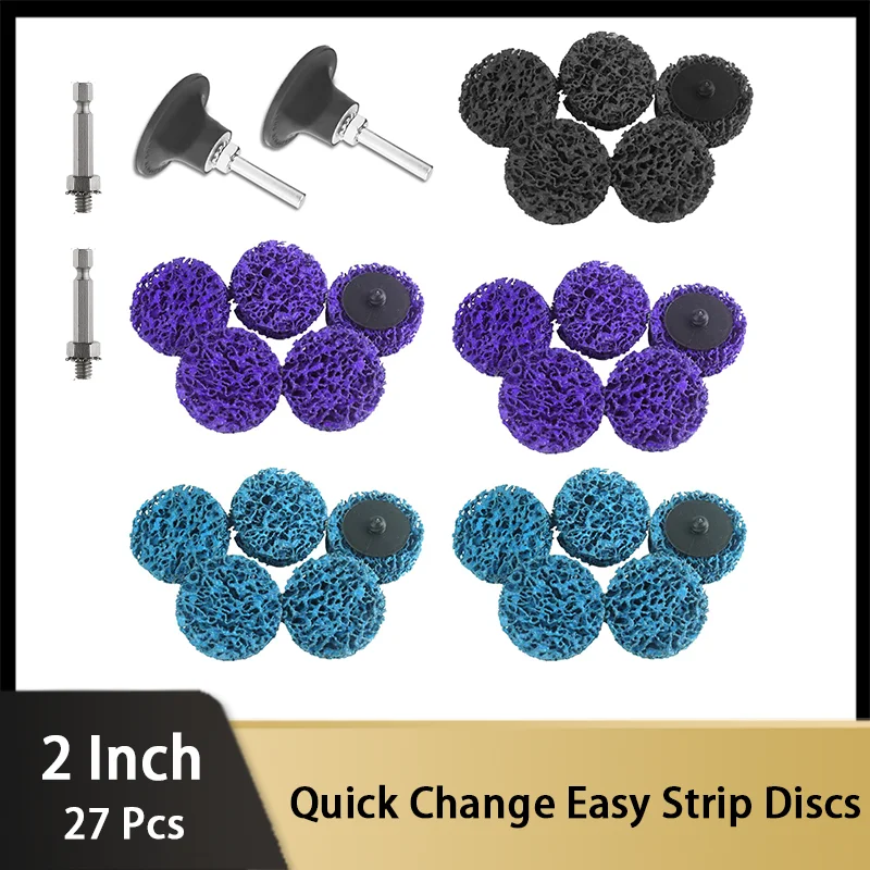 27 Pack Quick Change Easy Strip Discs 2 Inch for Drill & Die Grinder & air Grinders Quick Clean and Remove Paint Coating Rust