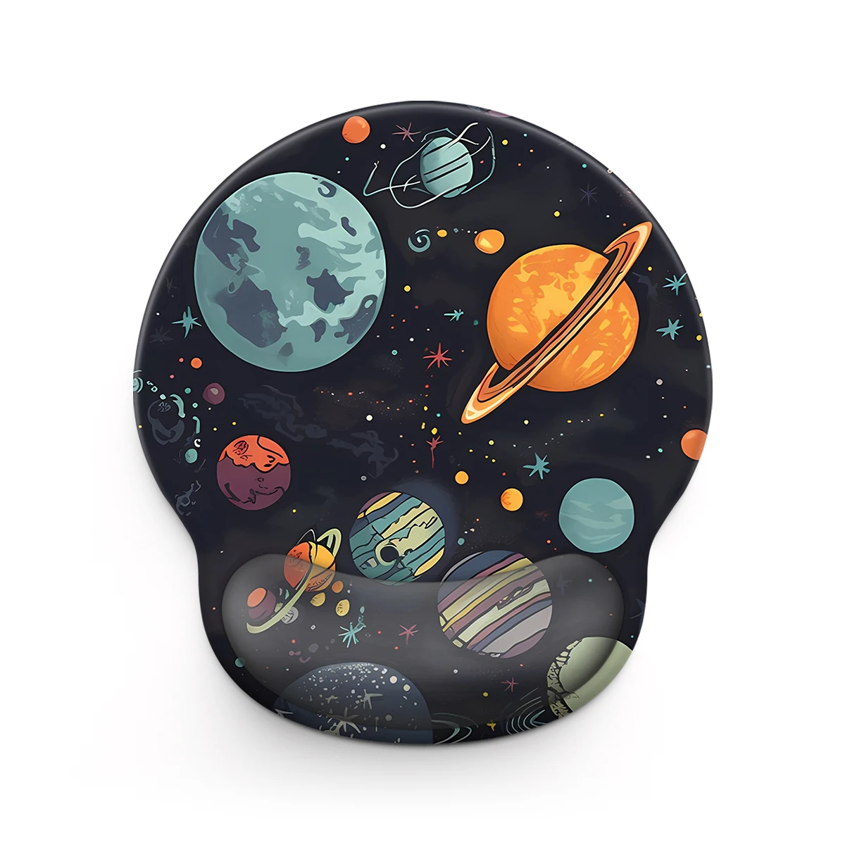 1pc Outer Space And Planets  Mouse Pad Wrist Ergonomic Soft Anti-Slip Wrist Rest Support Mat Computer Mouse Pad For Office  PC