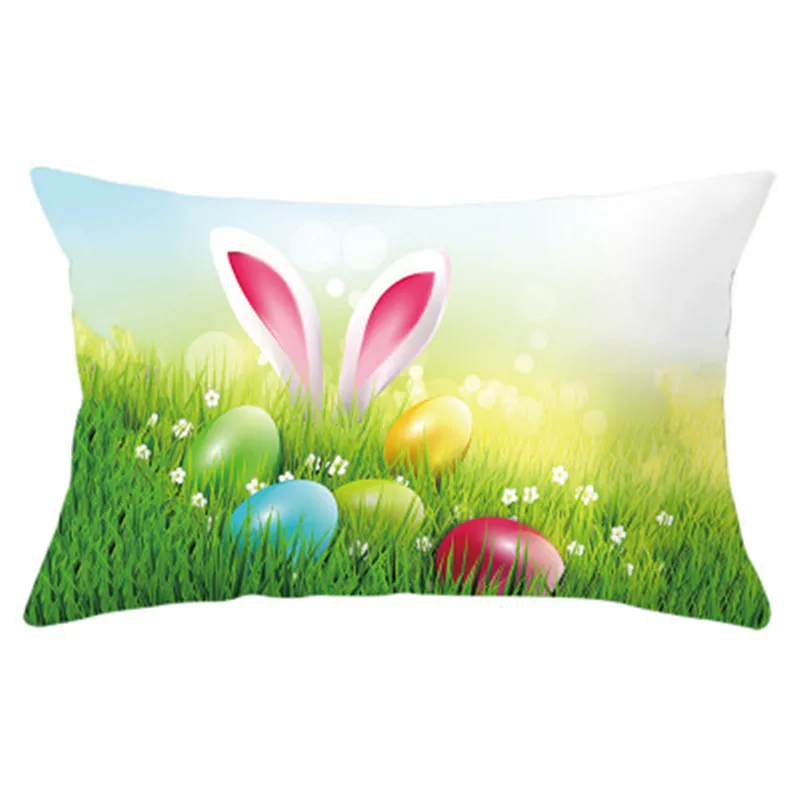 Easter Eggs Cushion Cover 30X50 Happy Easter Pillowcase Home Decor Throw Pillows Candy Rabbit Decorative Sofa Cushions Polyester