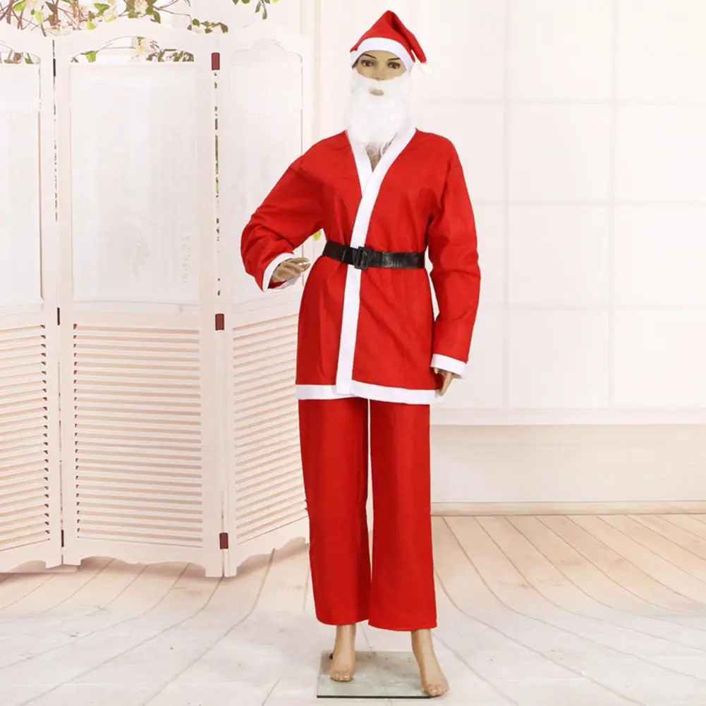 Loose Contrast Color Christmas Top Pants Festive Lovely Christmas Hat Top Trousers Costume Suit Santa Claus Clothes Outfit