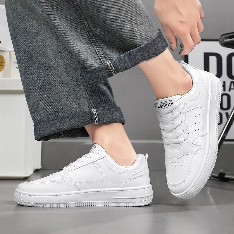 أحذية لوحة التهوية للرجال، أحذية بيضاء عصرية ومطابقة تمامًا، أحذية بوراد كاجوال، أحذية عصرية