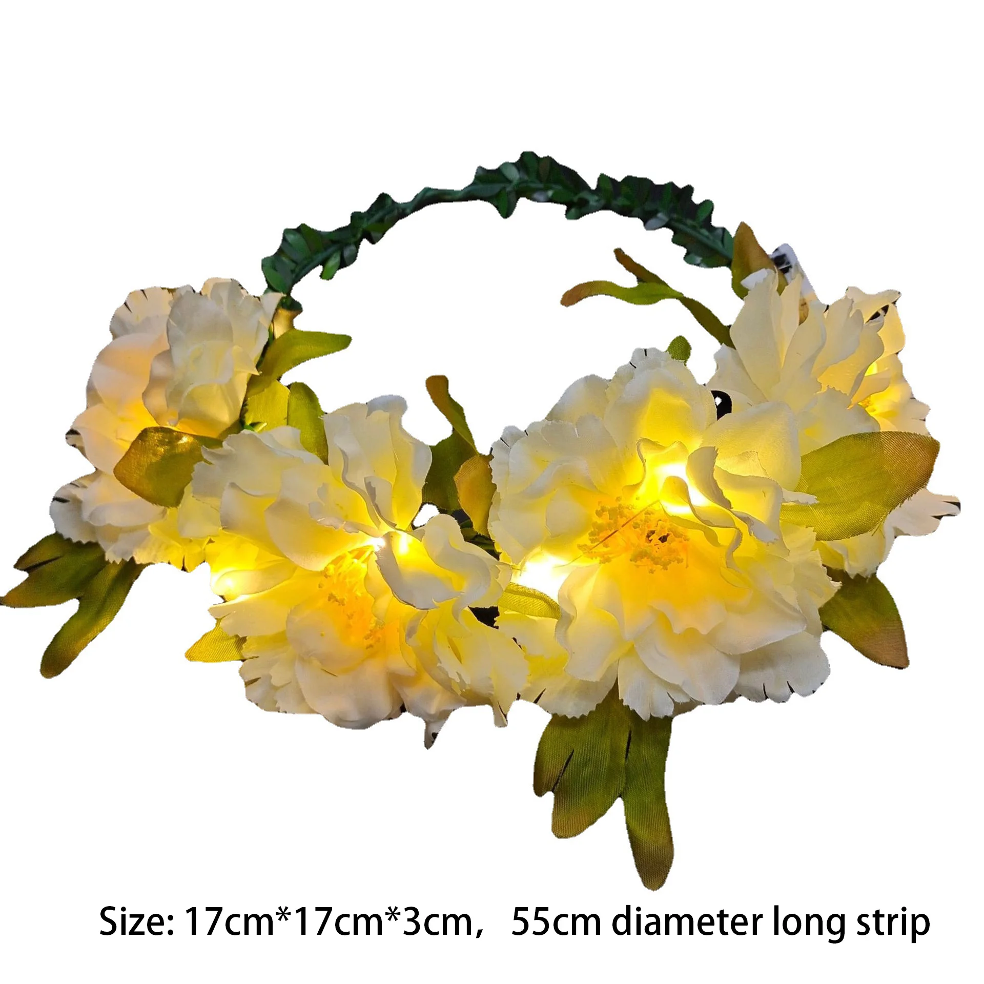 Led Flower Crown Wreath Headband Headdress Bride Bridesmaid Wedding Dress Photography Party Hair Accessories For Women Girl