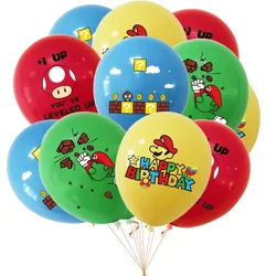 10pcs Super Mario Bros Balloons Anime Theme Birthday Party Decoration Supplies Cute Cartoon Figure Luigi Balloon Kids Toy Gifts