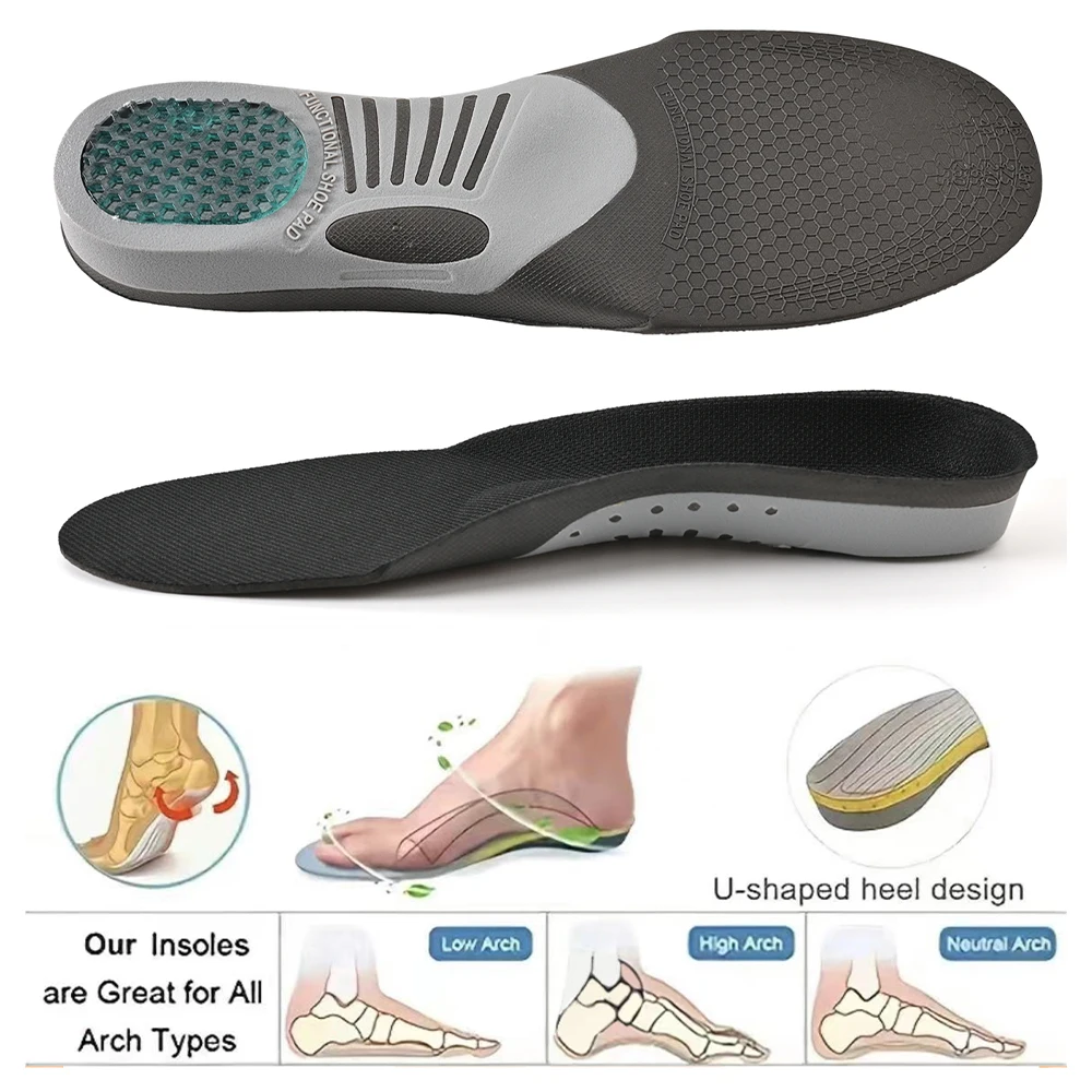 1 Pair Plantar Fasciitis Orthotic Shoe Inserts Arch Support Gel Comfort Shoe Insoles Athletic Running Insoles For Women And Men orthopedic shoes for women