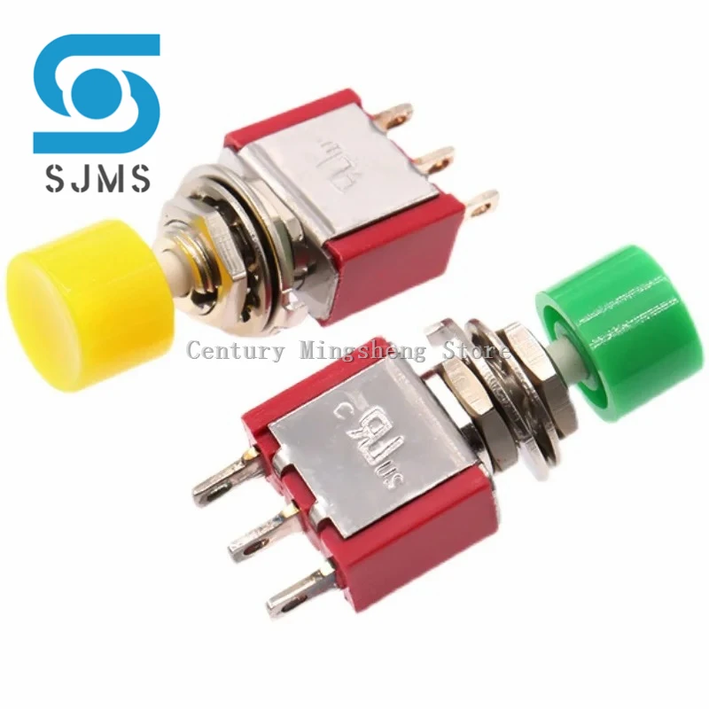 1Pcs DIP 3Pin C-NO-NC 6mm Mini Momentary Automatic return Push Button Switch 3 Feet ON-(ON) 2A 250VAC/5A 120VAC Toggle Switches