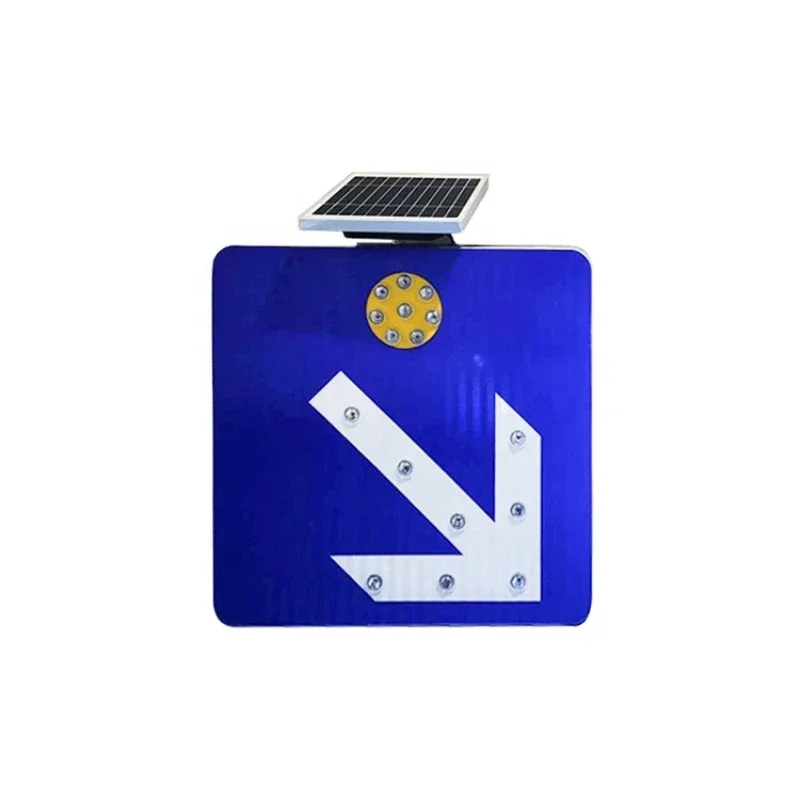 Flash light Solar Powered Outdoor LED Road custom traffic sign reflective caution