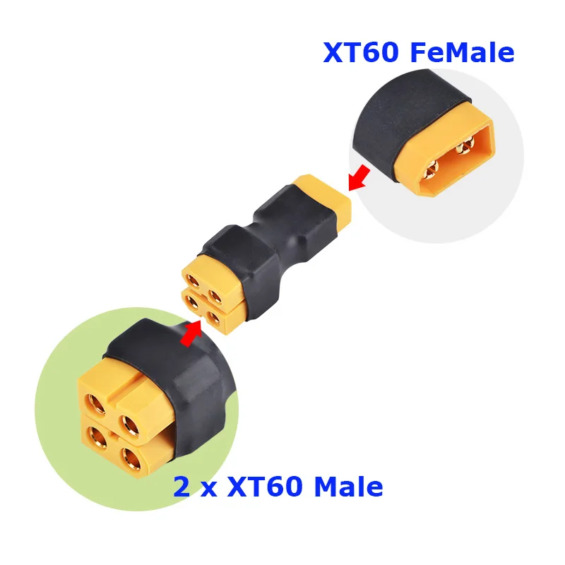 ESC XT60 / T plug 2 Male to 1 Female / 1-Male to 2-Female параллельный соединитель Adapter for Car Plane Heli Lipo Battery