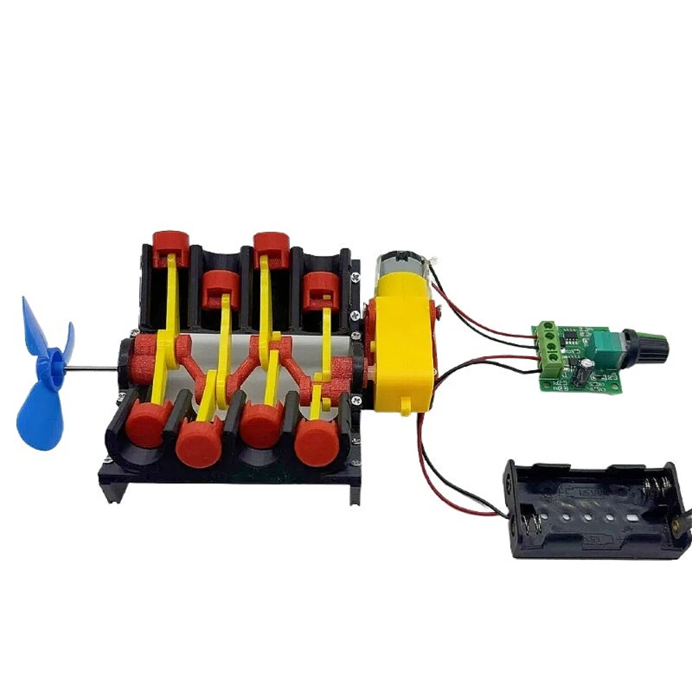 Inline Eight Cylinder Engine Internal Combustion Engine Demonstration Model Electrically Adjustable Speed Assembly Engine Model
