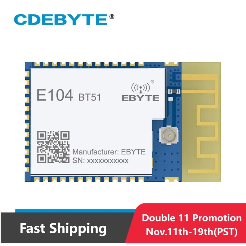 CC2640R2F 2.4GHz ISM 5dBm UART BLE5.0 serial to BLE Bluetooth slave module SMD PCB Antenna protocol version5.0 E104-BT51 CDEBYTE