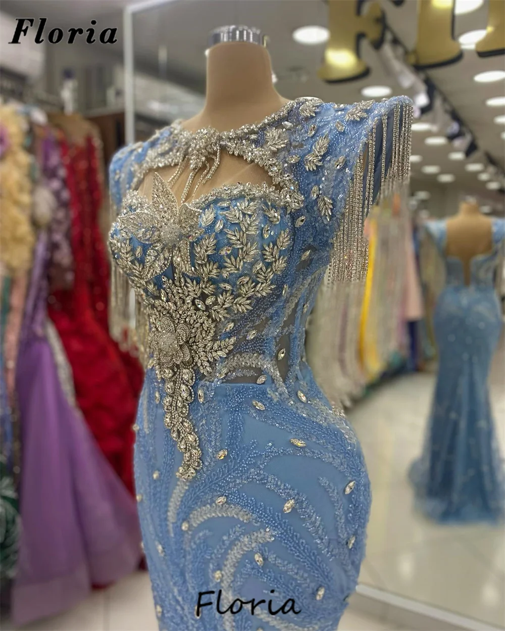 Świecące suknie wieczorowe z koralikami Aso Ebi Dubai kryształy suknia weselna elegancka suknia na zamówienie długa suknia zaręczynowa suknie na bal