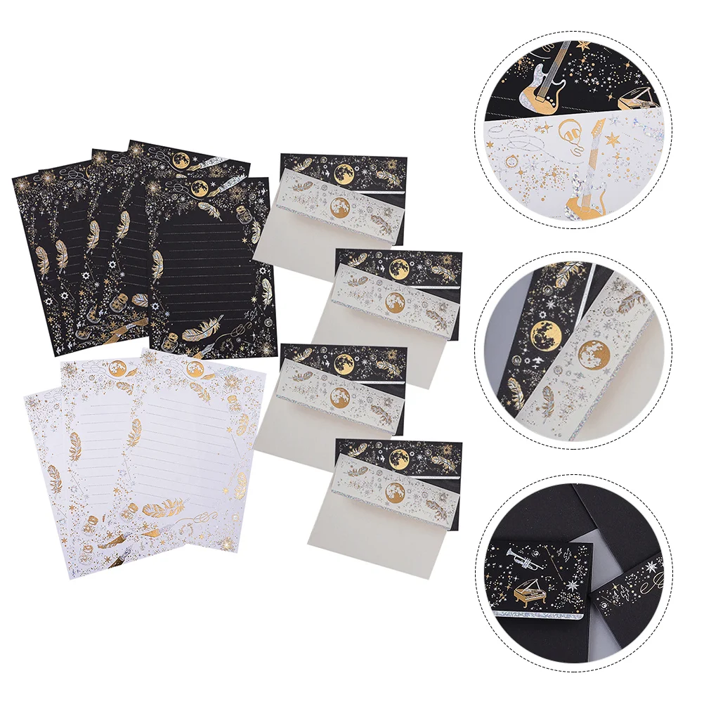 

Blank Envelope Stationery Set The Gift Japanese Letter White Kraft Paper with Envelopes Hot Stamping