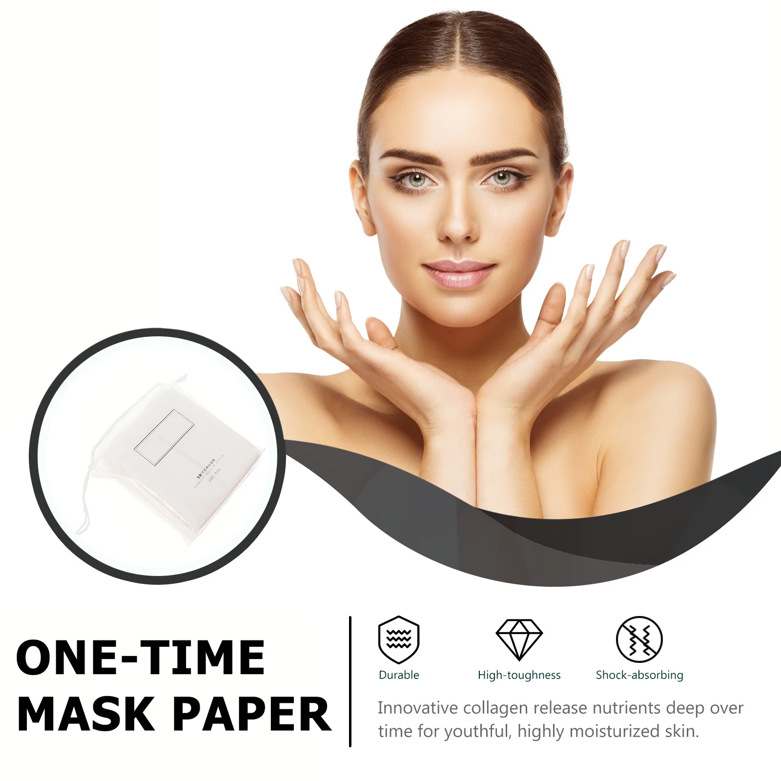 Masque Facial unique en papier Non tissé de qualité supérieure, 200 pièces, doux et confortable pour les soins quotidiens de la peau du visage, feuilles de masque hydratant