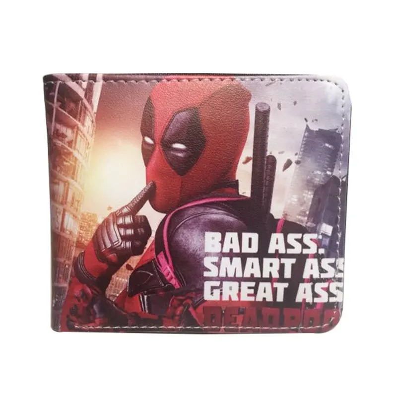 Hot Toys Marvel Avengers Wolverine Anime Foldable Wallet Deadpool Men Bank ID Card Holder Card Clip Bag Cartoons Cosplay Gifts