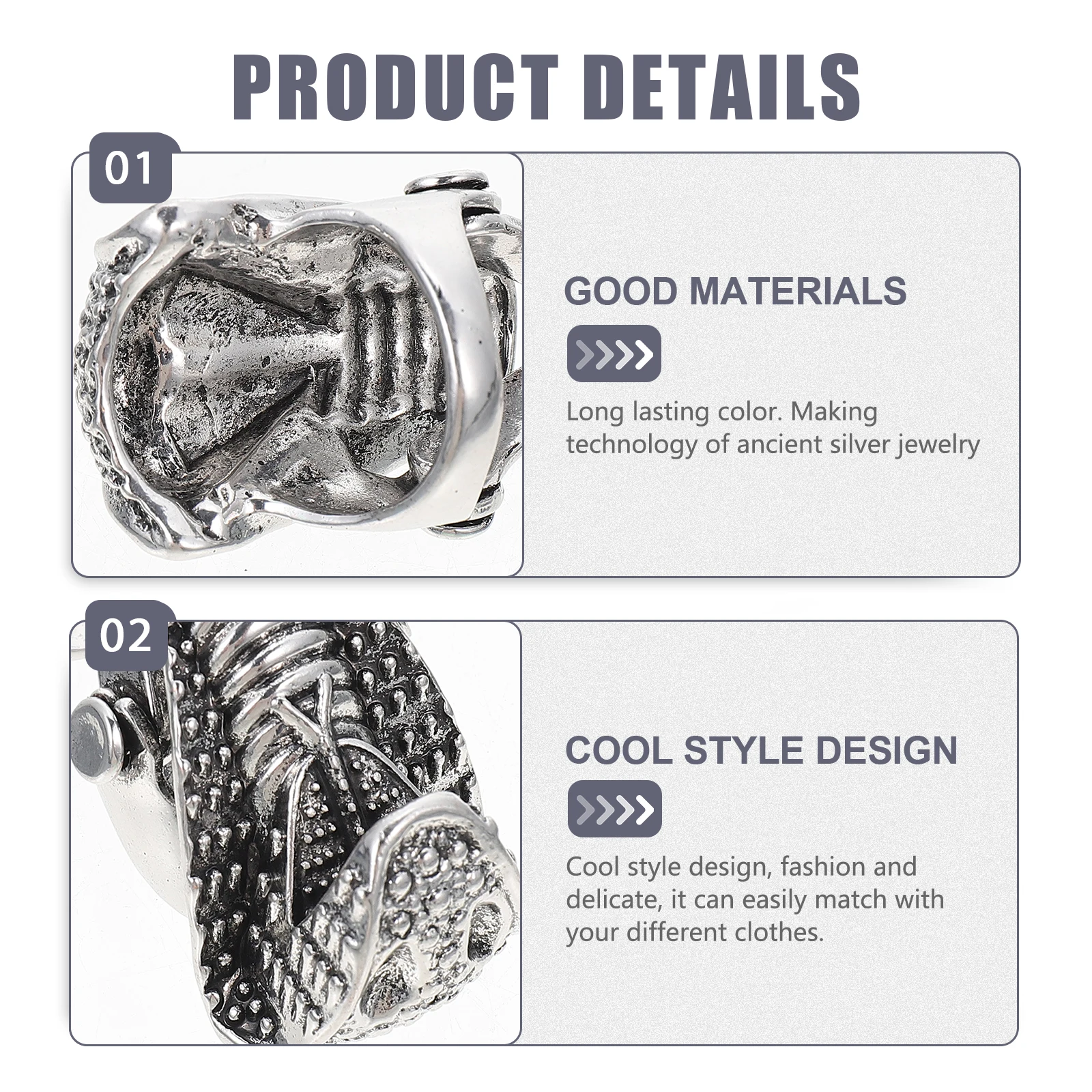 Retro Punk Ring Cool Style Open Rings Women for Finger Rock and Roll Joint Claw