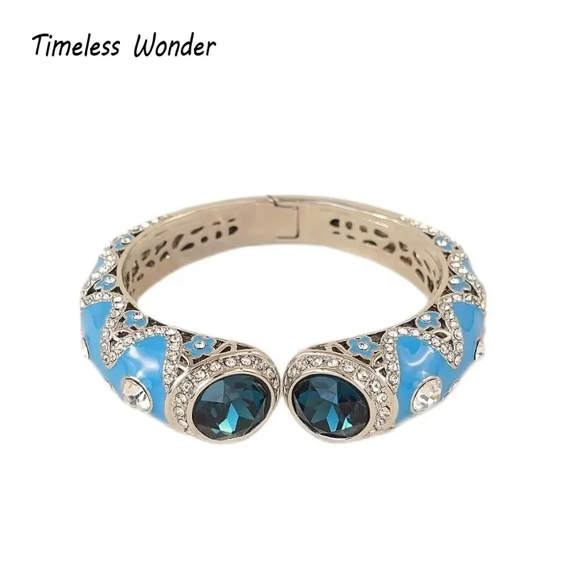 timeless-wonder-fancy-enamel-zircon-open-bangle-women-designer-jewelry-gift-trendy-chinese-style-classy-neat-set-5151