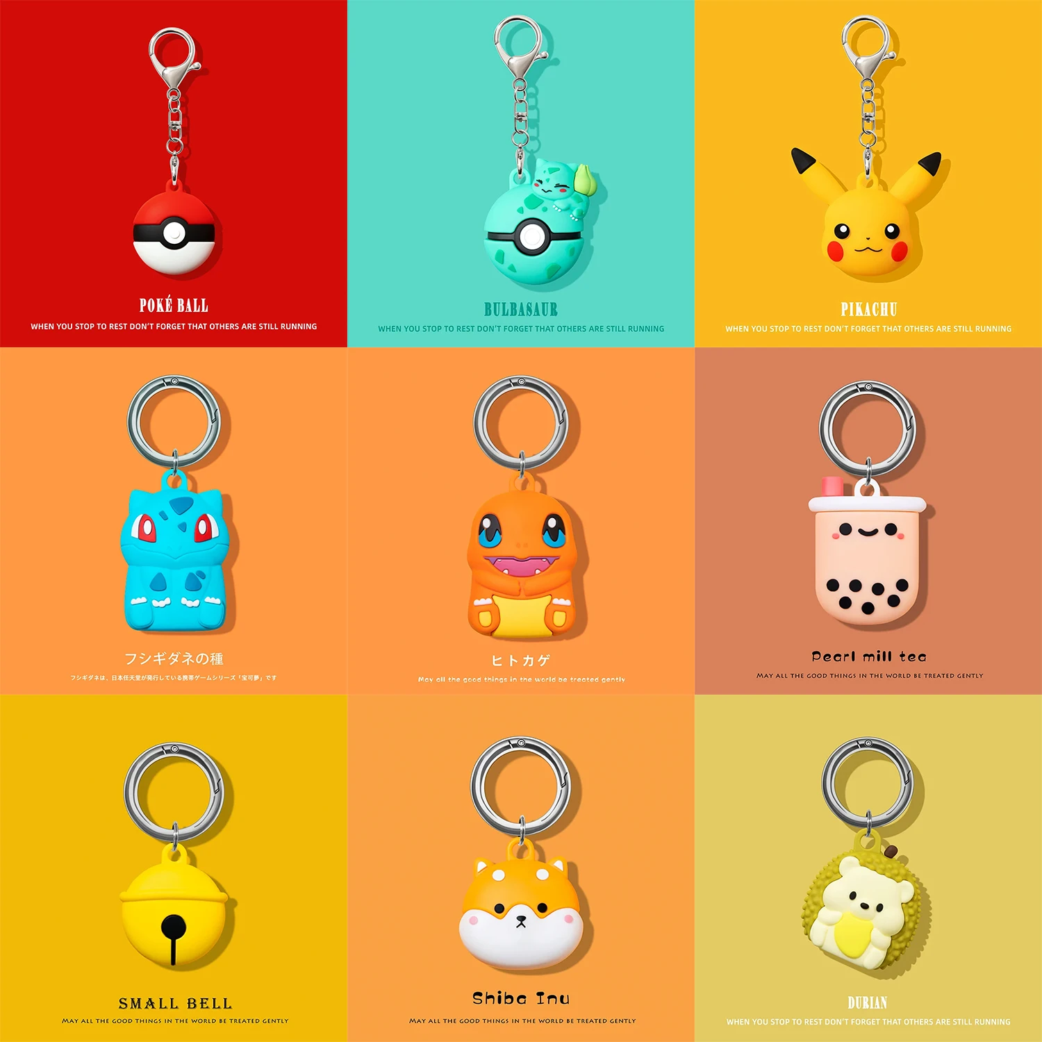 Silicone Case For Airtag Cute Cartoon Protective Cover Locator Tracker Keychain shockproof Shell